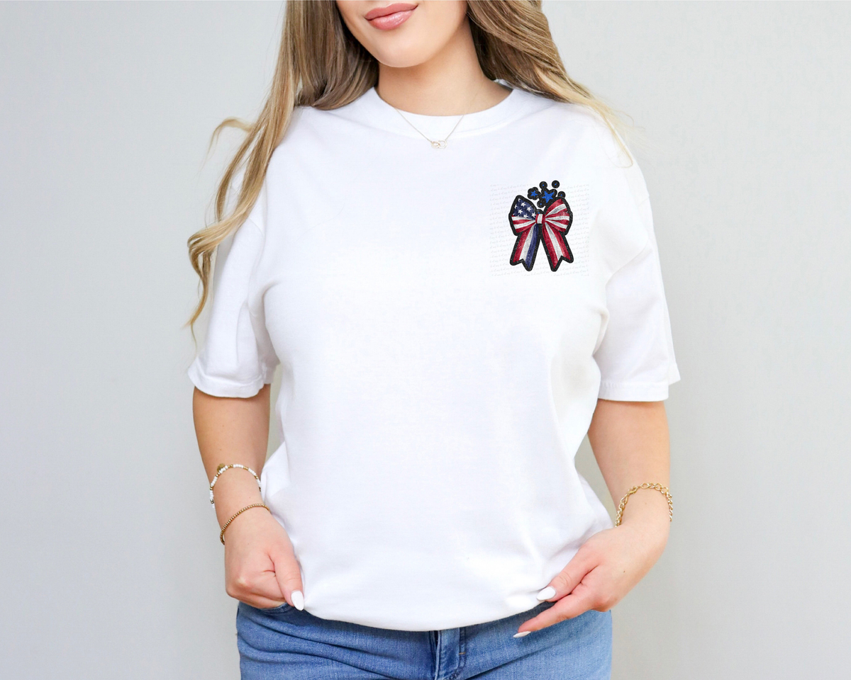 Fourth Of July Bow Pocket Print 117675 DTF transfer