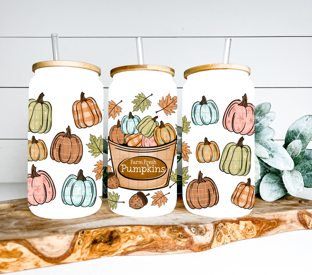 Farm fresh pumpkins bucket (Linda) UV DTF WRAP