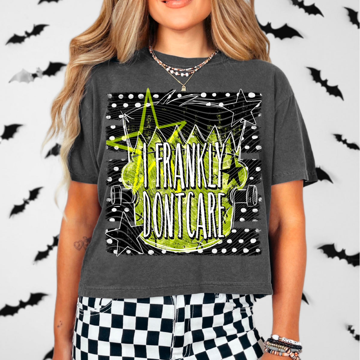 Frankly I don't care polkadot stripes (AG) DTF transfer