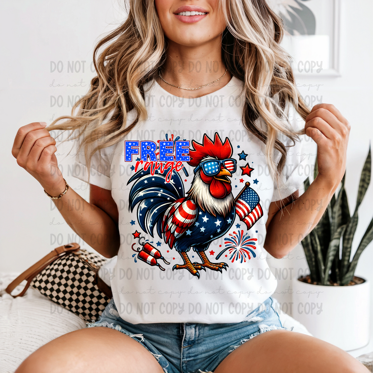 Free Range Patriotic Rooster (Revel) 101733 DTF transfer