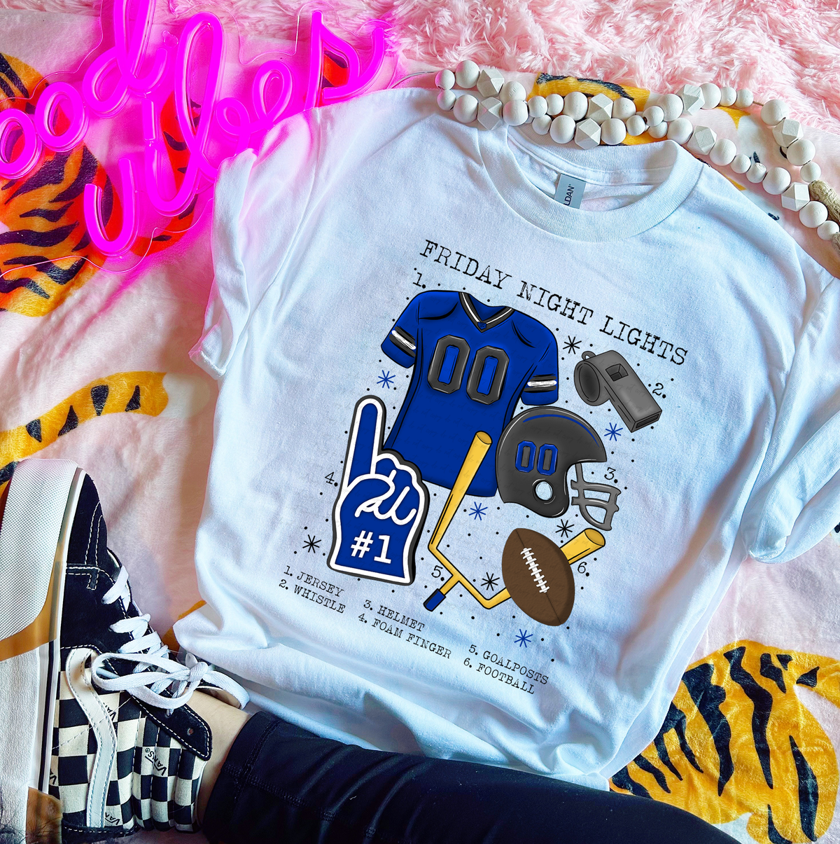 Friday Night Lights Chart Blue and Gray Football 115550 DTF transfer