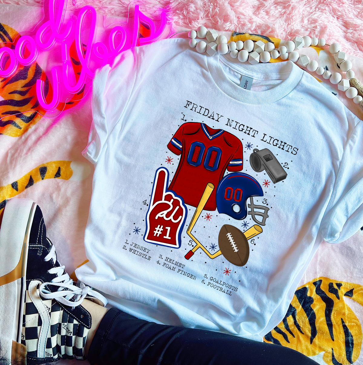 Friday Night Lights Chart Red and Blue Football 115561 DTF transfer