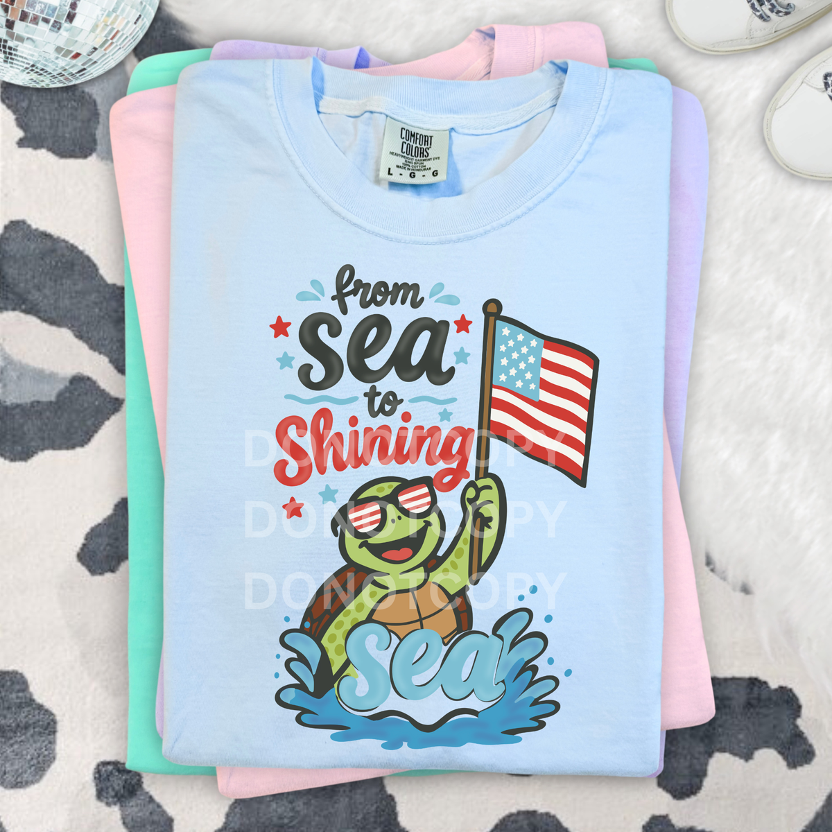 From sea to shining sea turtle (CSG) DTF Transfer