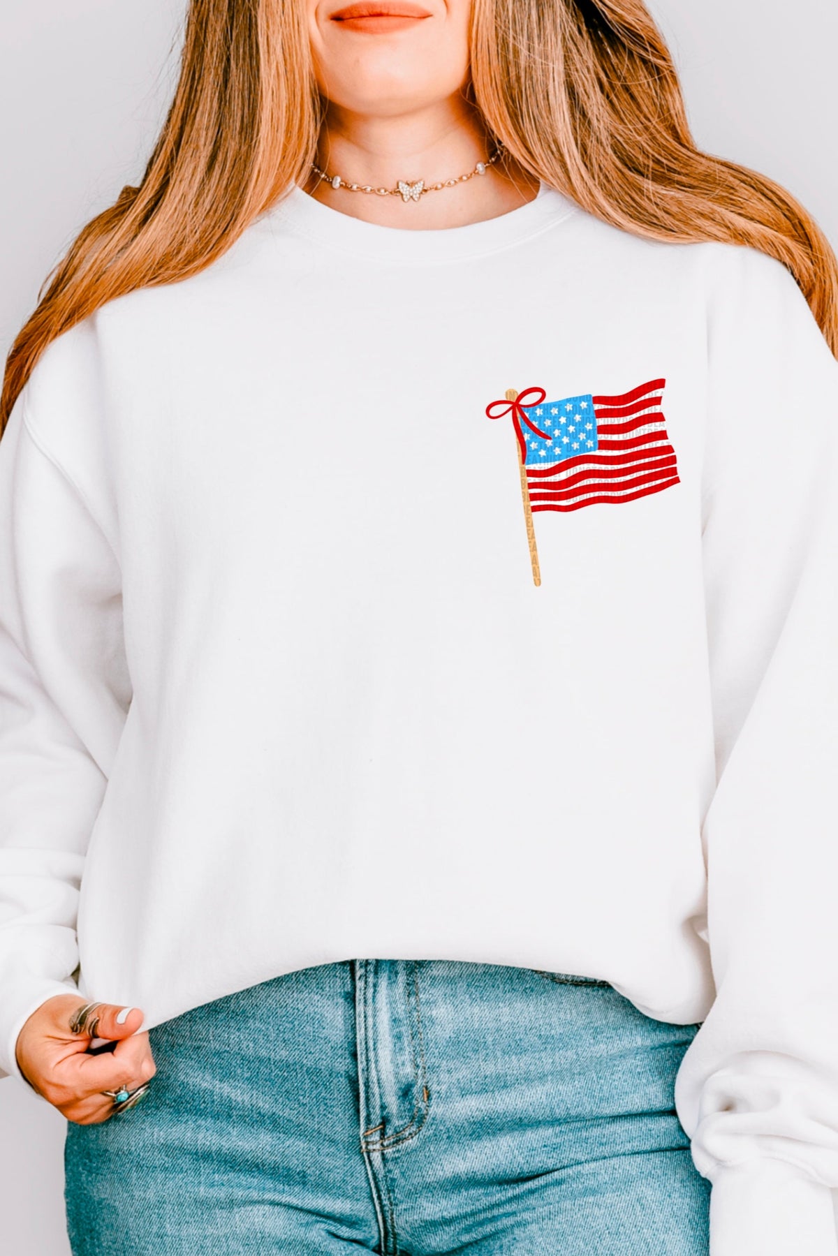 Front POCKET God bless the USA  DTF transfer