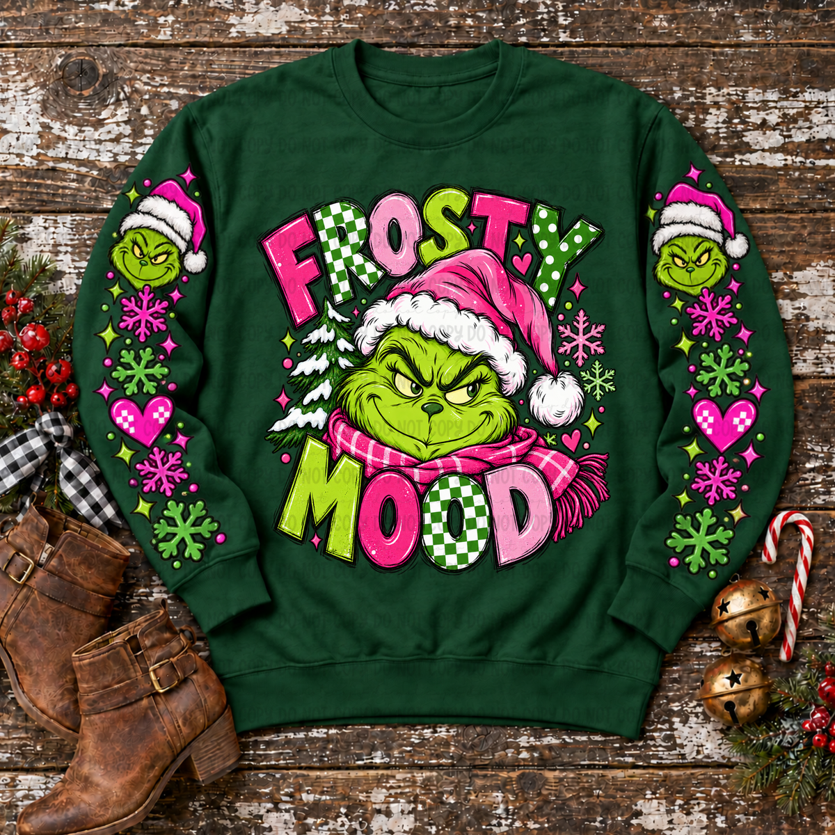 Frosty mood green and pink (FRONT ONLY) (Revel) DTF