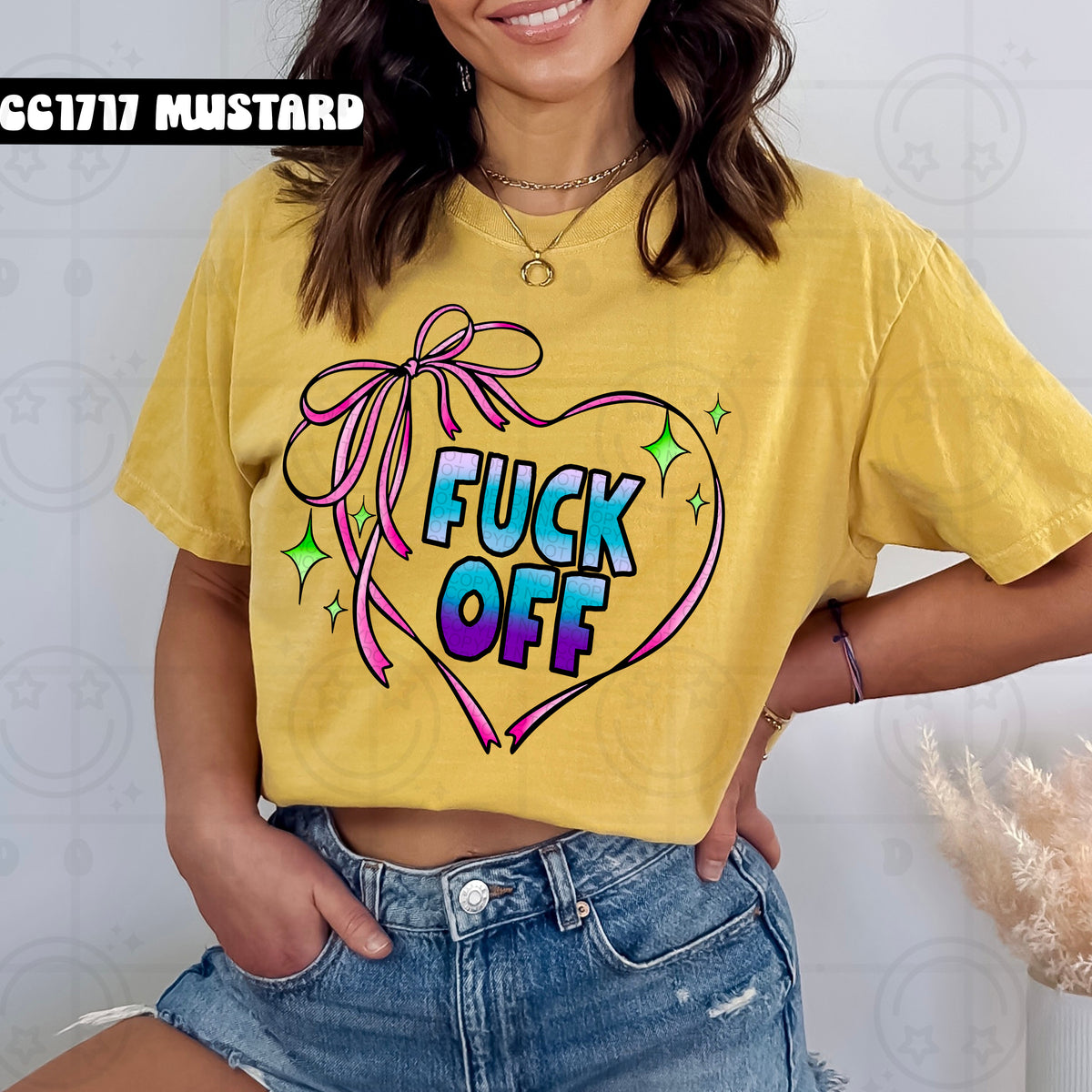 Fuck Off Heart Ribbon (HW) DTF transfer