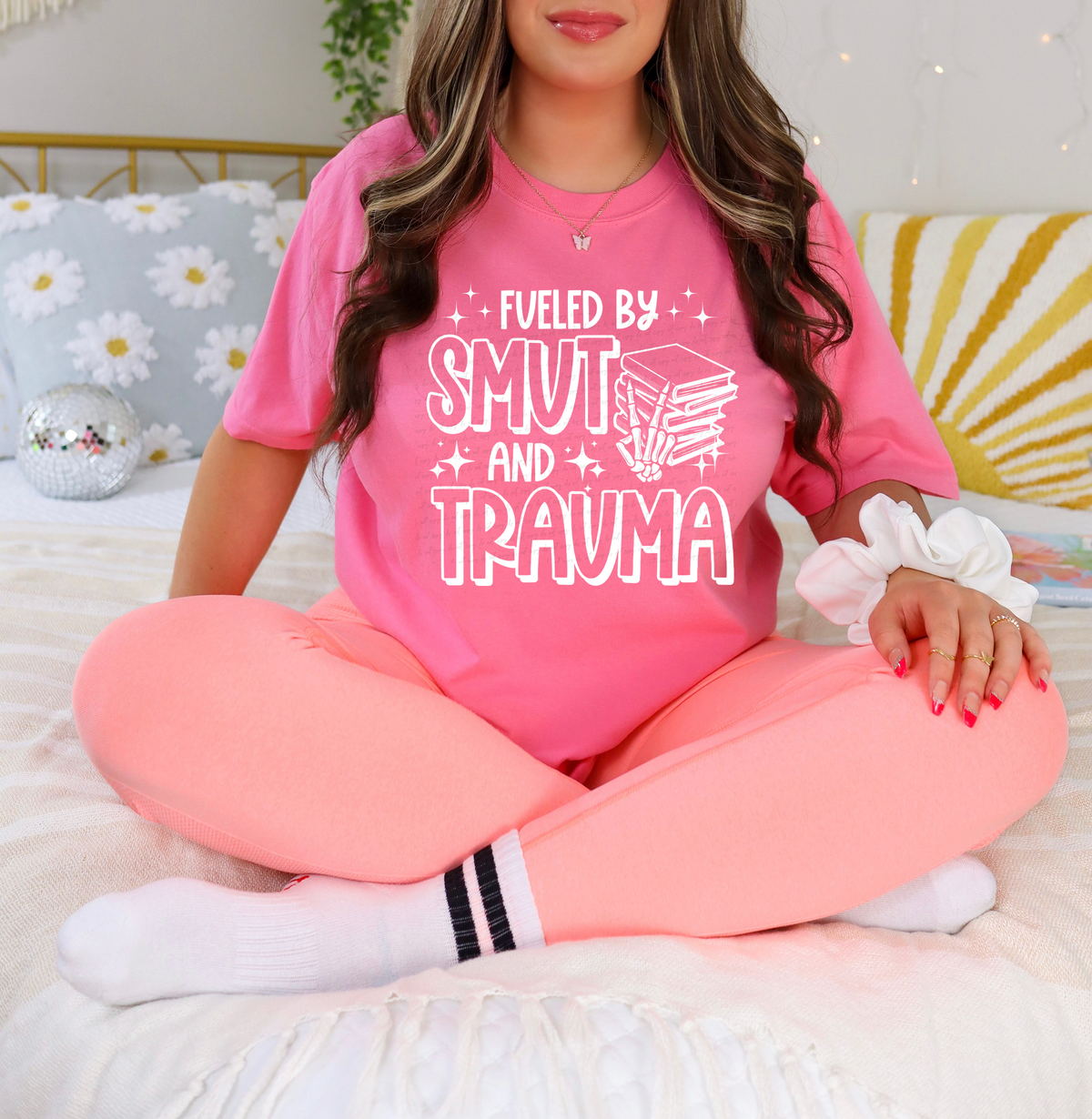 Fueled By Smut and Trauma WHITE 117644 DTF transfer