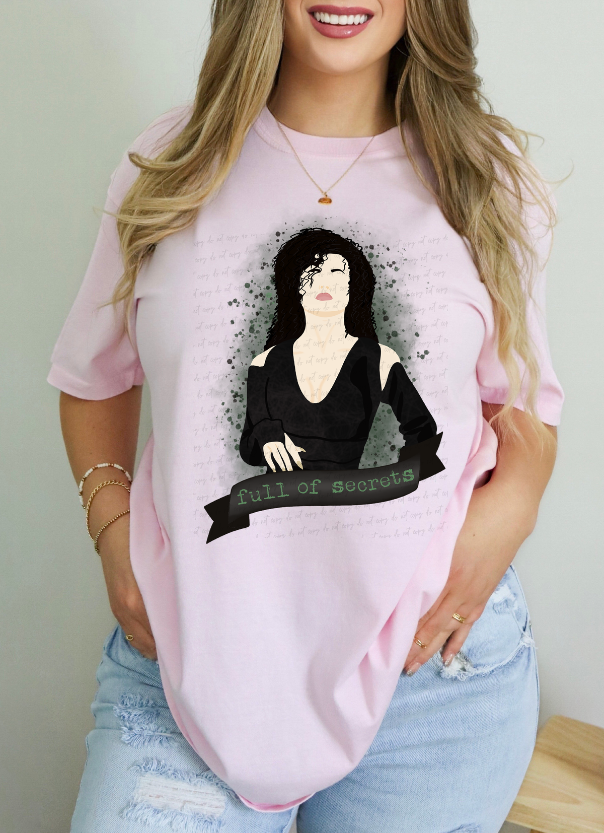 Full Of Secrets Black Dress Girl 115252 DTF transfer