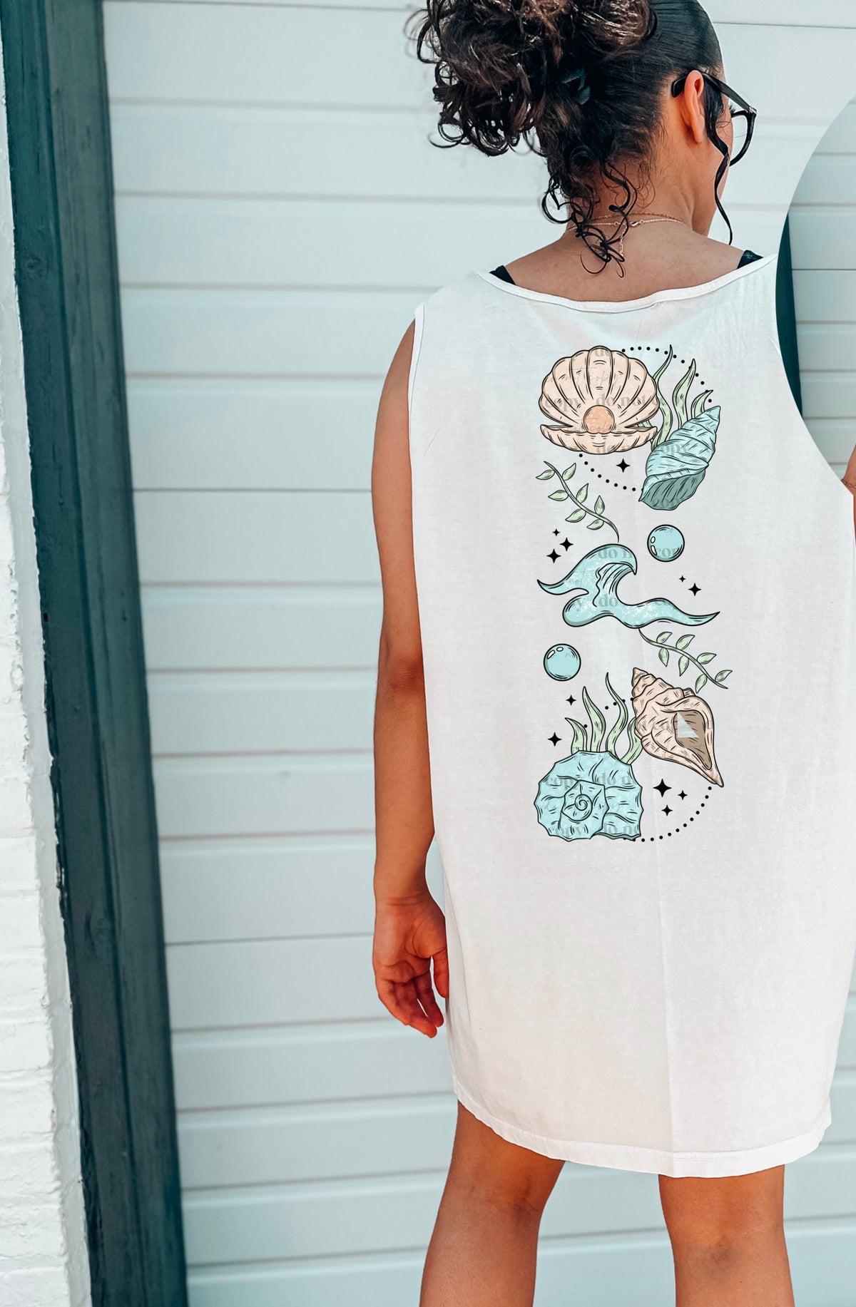 Sea shell and wave back (CSC) 32733 DTF transfer