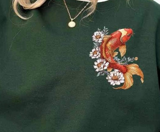 Fish and flowers 21095 DTF transfer