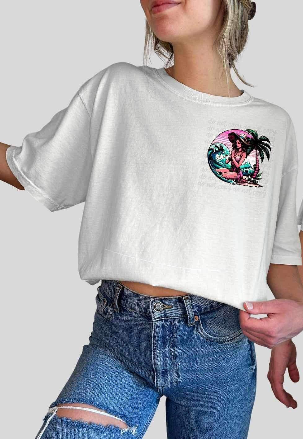 girl praying on beach 26523 DTF transfer