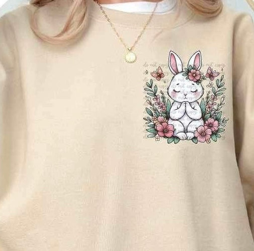 Floral praying bunny 21311 DTF transfers