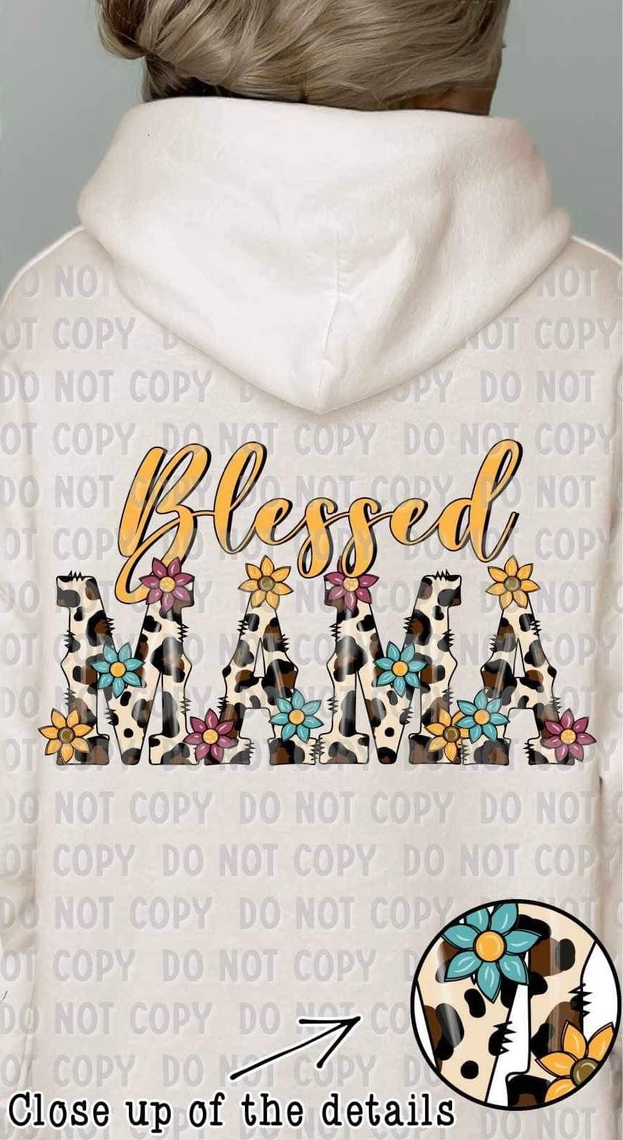 Blessed mama leopard floral 19264 DTF TRANSFER