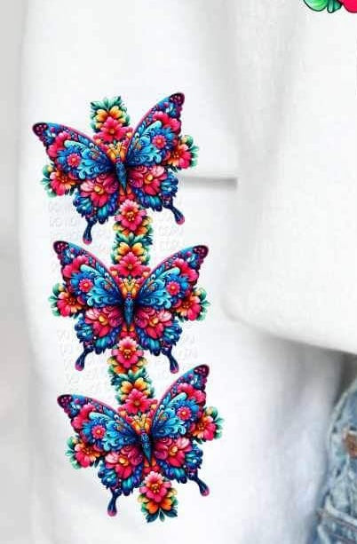 Floral butterfly SLEEVE 21146 DTF transfer