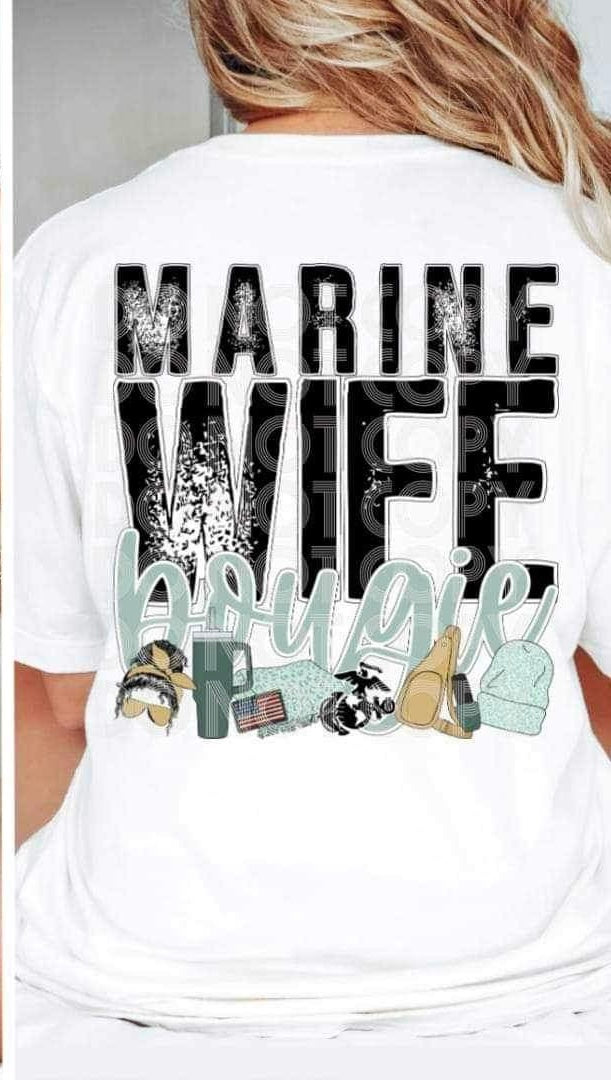 Marine wife boujee 19416 DTF Transfer