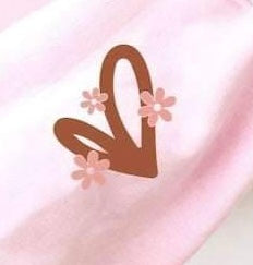 Brown heart with flowers SLEEVE 20465 DTF transfer