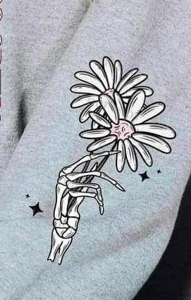 Skellie holding flowers 19638 DTF Transfer