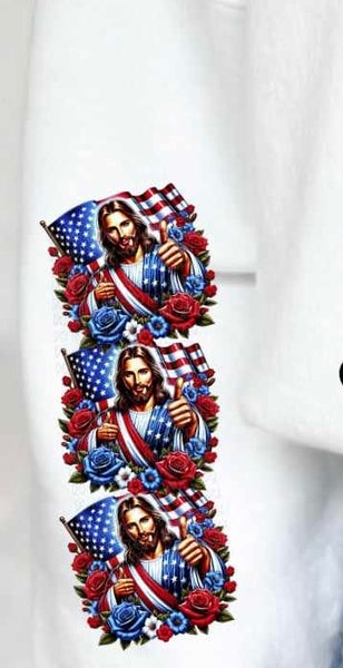 Jesus with flag SLEEVE 27499 DTF transfer