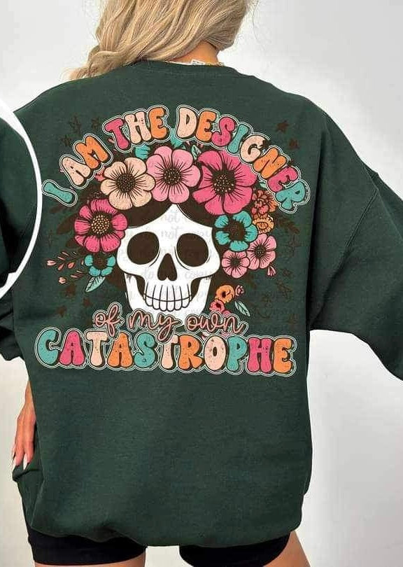 I am the designer of my own catastrophe floral skull 20594 DTF transfer