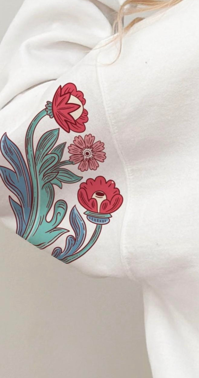 red and pink flowers (AG) 29219 DTF transfer