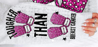 I am tougher than breast cancer (pink sequin boxing gloves with stars) SLEEVE ONLY 9926 DTF TRANSFER