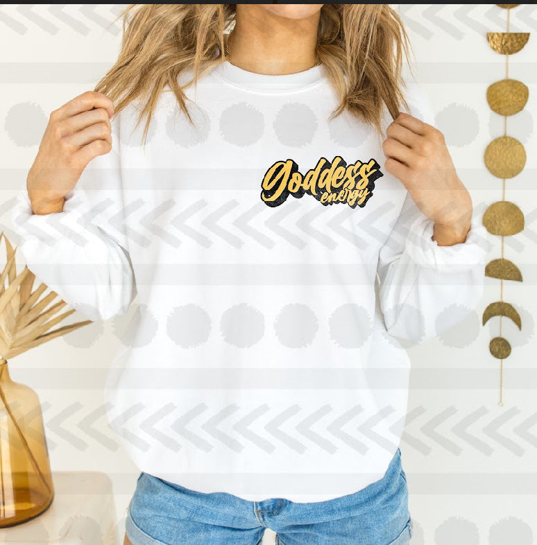 Goddess energy POCKET 4" HIGH HEAT screen print transfer