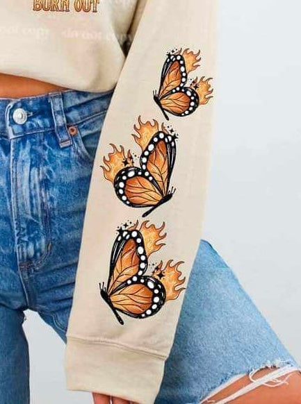 Butterflies on fire SLEEVE (CSC) 29408 DTF transfer