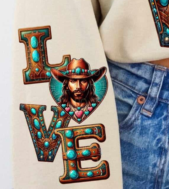Love Jesus western sleeve (DWS) 73772 DTF transfer
