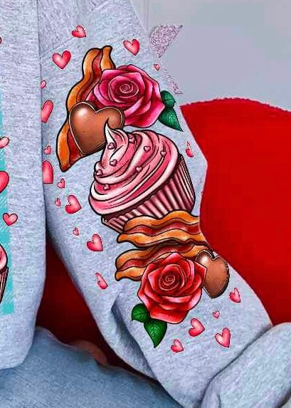 Bacon and cupcake SLEEVE 20152 DTF transfer