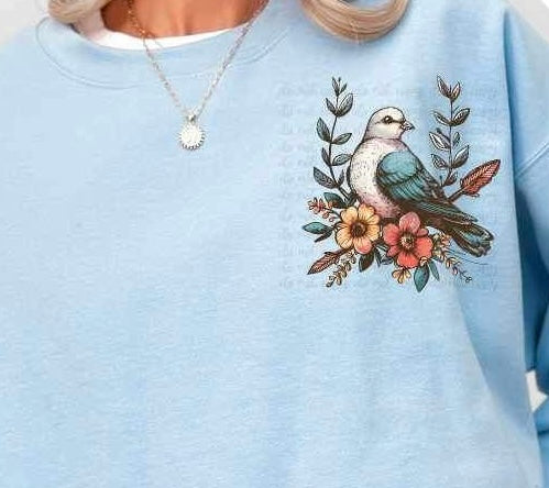 Floral bird 21317 DTF transfers