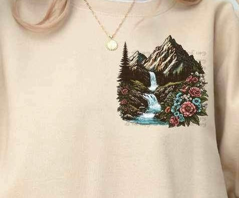 Mountain with waterfalls 21100 DTF transfer