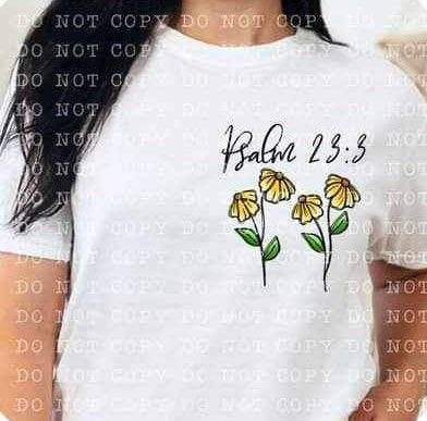 psalm 23:3 yellow flowers 21834 DTF transfers