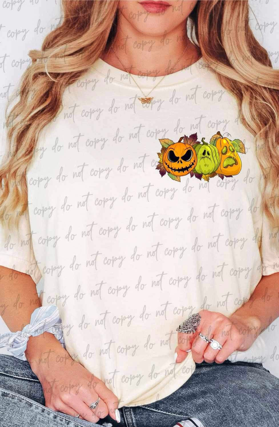 Pumpkin spice circle with pumpkins POCKET 9954 DTF TRANSFER