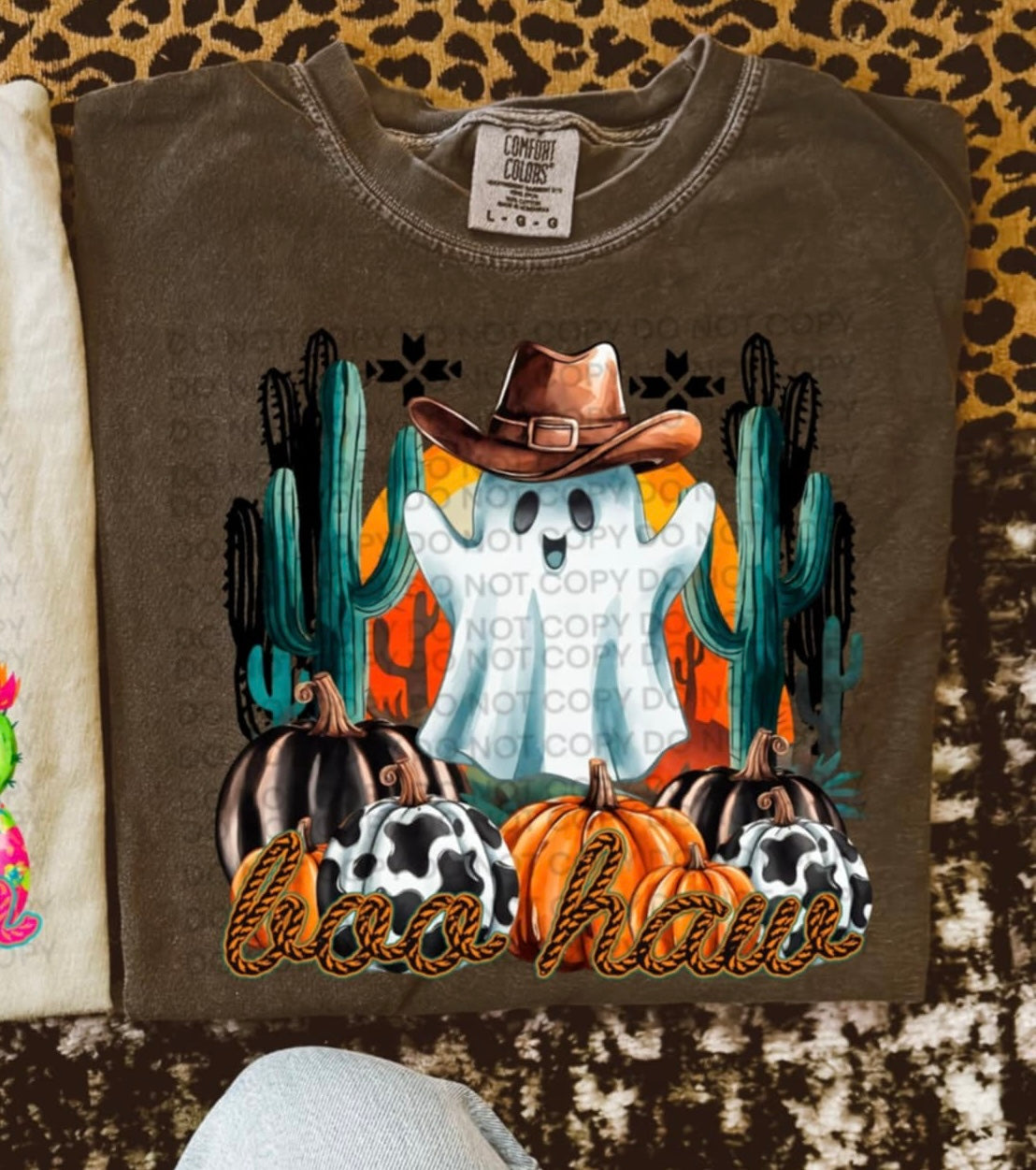 Boo Haw ghost with brown hat SCG DTF transfer