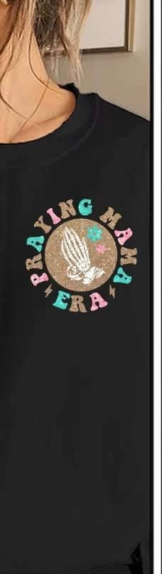 Praying mama circle with praying hands 25110 DTF transfer