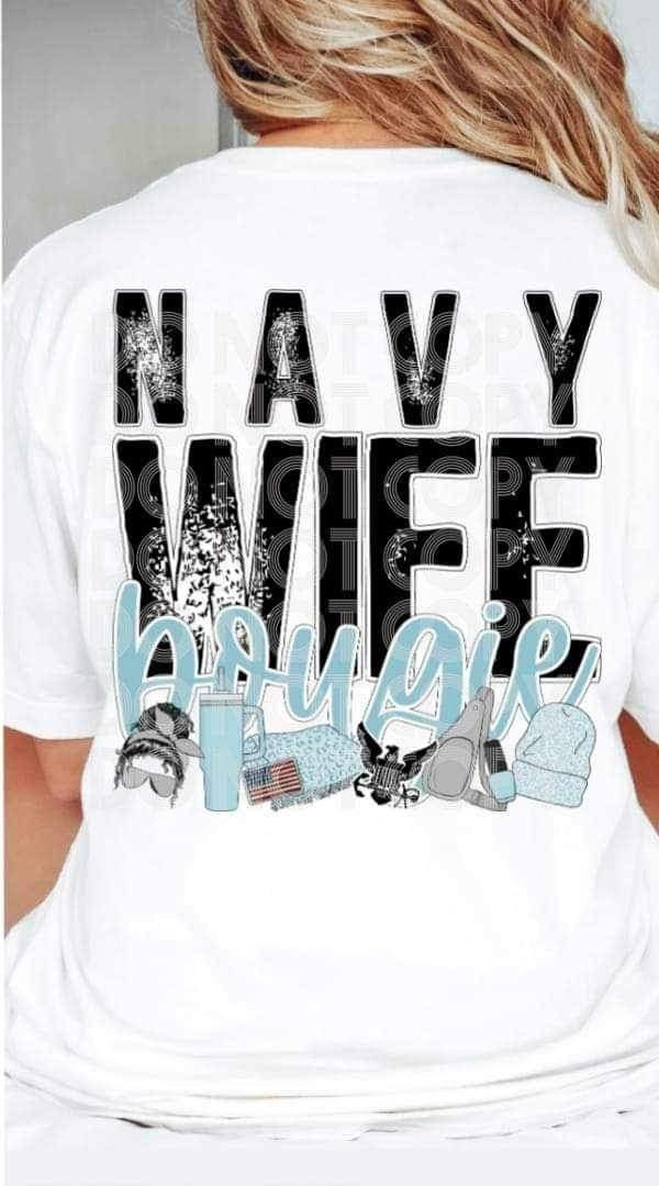 Navy wife boujie 19429 DTF Transfer