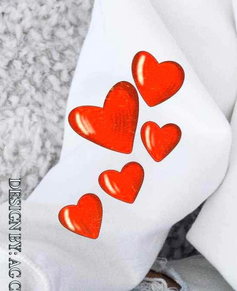 Red heart SLEEVE AG 17425 DTF TRANSFER