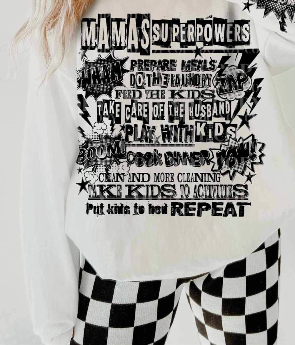 Mamas superpowers BLACK 20783 DTF transfer