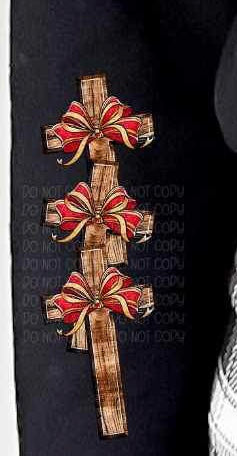 cross with bow SLEEVE  ONLY 11237 DTF TRANSFER