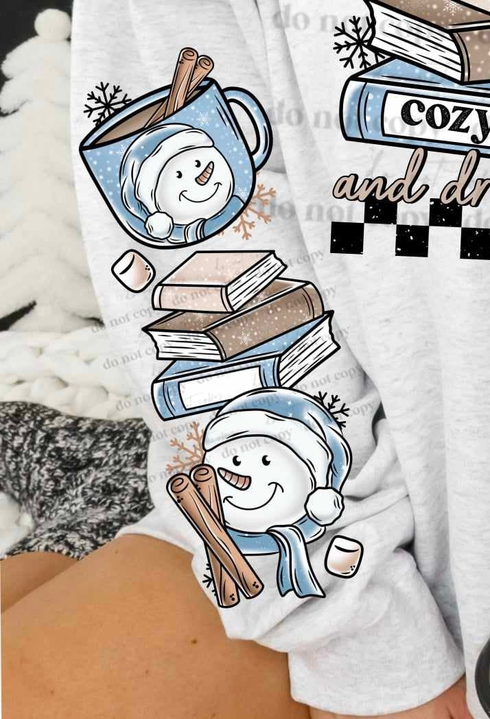 Read books and drink hot cocoa sleeve (CSC) 73726 DTF transfer