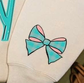 Blue and pink bow (SSD) 60829 DTF transfer