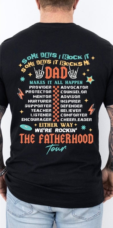 The fatherhood tour blue and orange BACK 32998 DTF transfer