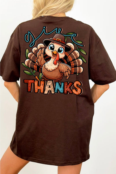 Give thanks happy turkey 36410 DTF transfer