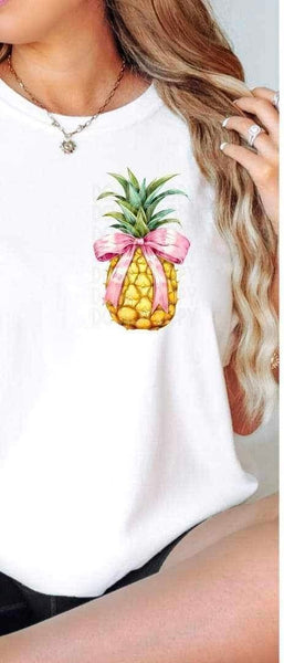 pineapple with pink bow 24335 DTF transfer