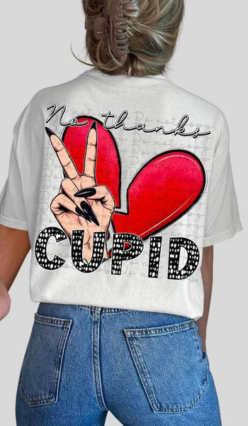 No thanks cupid heart with peace sign 17610 DTF TRANSFER