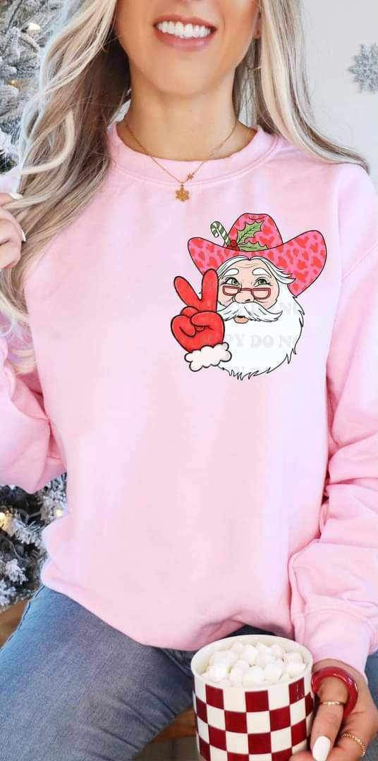 Santa with peace sign (VIRGO) 16830 DTF Transfer