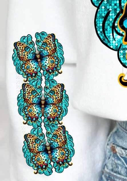 butterfly and brain SLEEVE 23641 DTF transfe