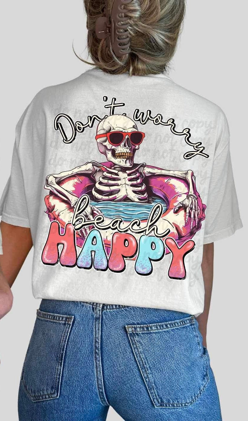 Dont worry beach happy skellie in float 24303 DTF transfer
