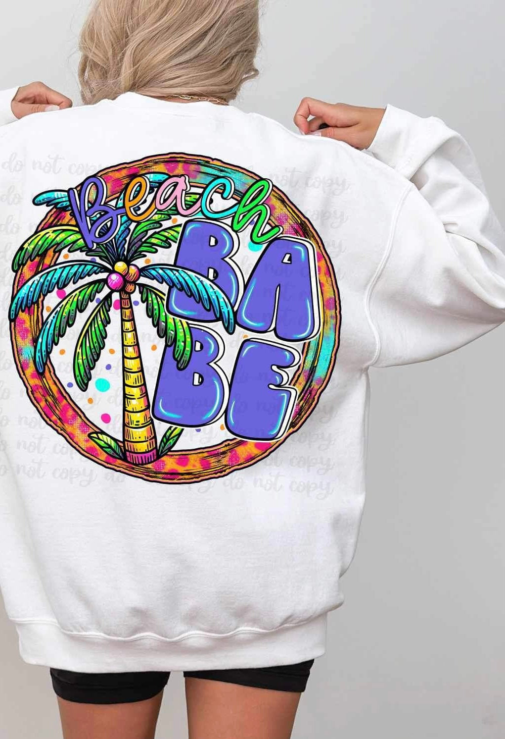 Beach babe palm tree 25883 DTF transfer