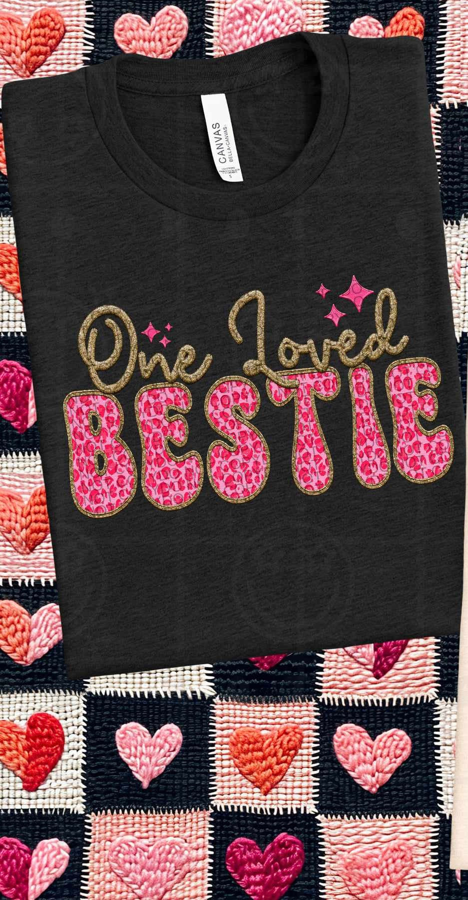 One loved bestie pink leopard (HW) 75824 DTF transfer